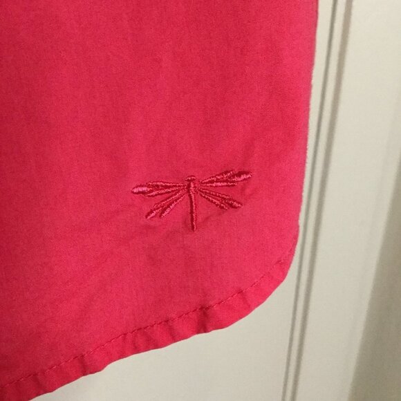 Talbots Bright Pink Half Button Front Cotton Shirt - Picture 5 of 8